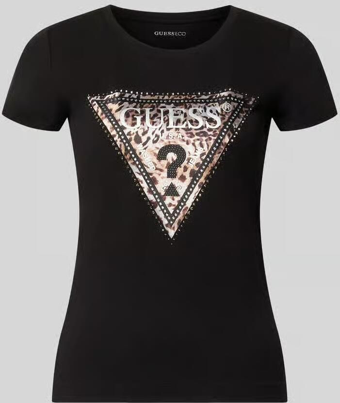Guess slim fit T-shirt van elastische katoenmix model 'SAVANNA'