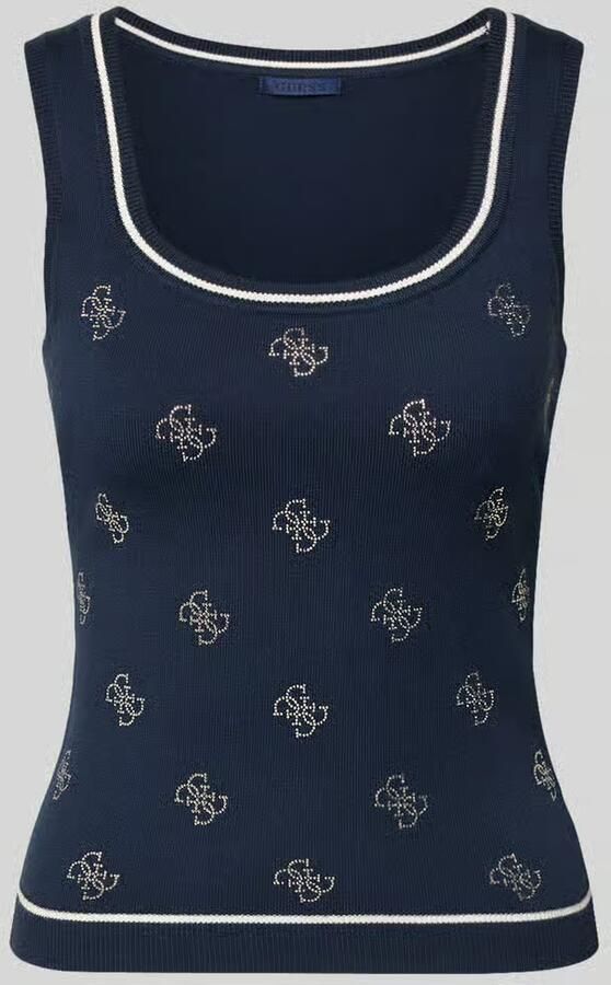 Guess slim fit top van viscosemix - Foto 2