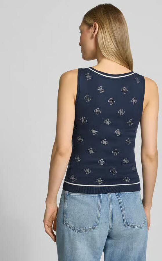 Guess slim fit top van viscosemix - Foto 2