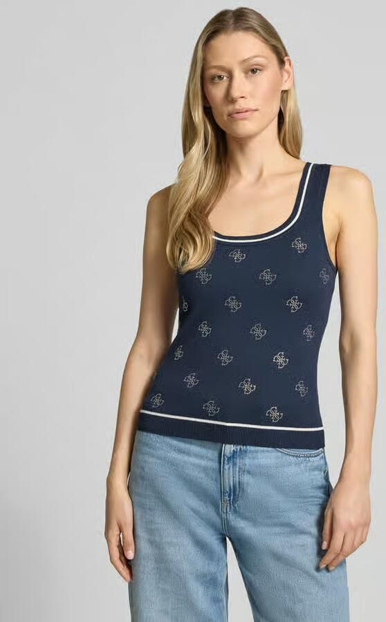 Guess slim fit top van viscosemix - Foto 3