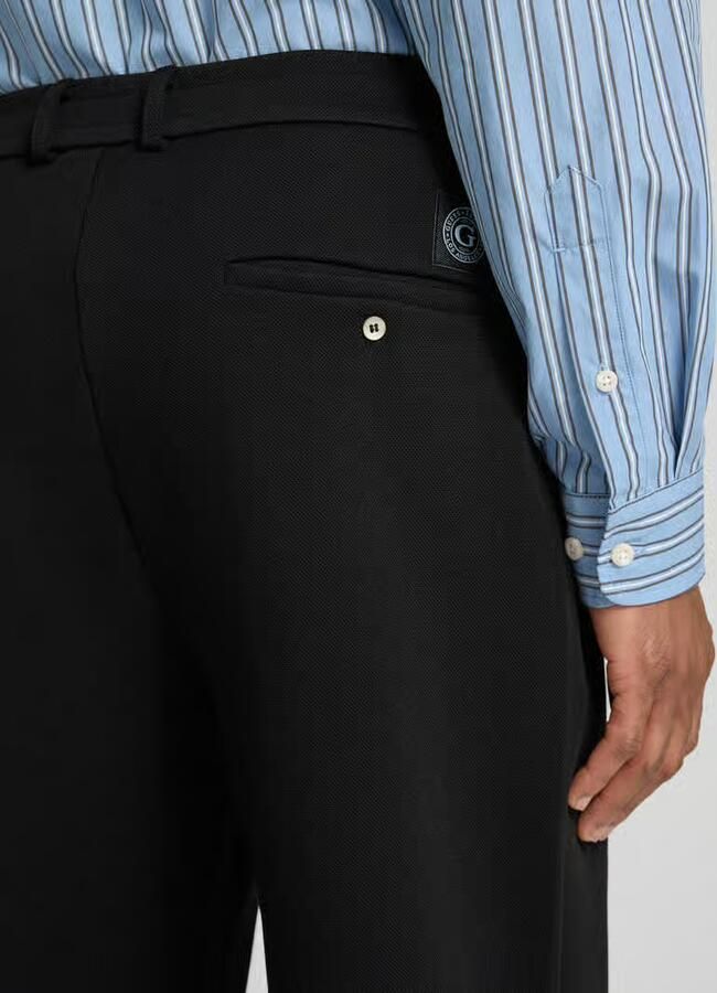 Guess Straight fit stoffen broek met bandplooien - Foto 2