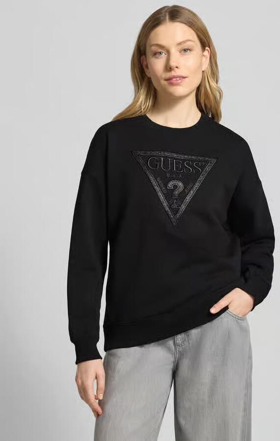 Guess Sweatshirt met ronde hals en labelstitching - Foto 2