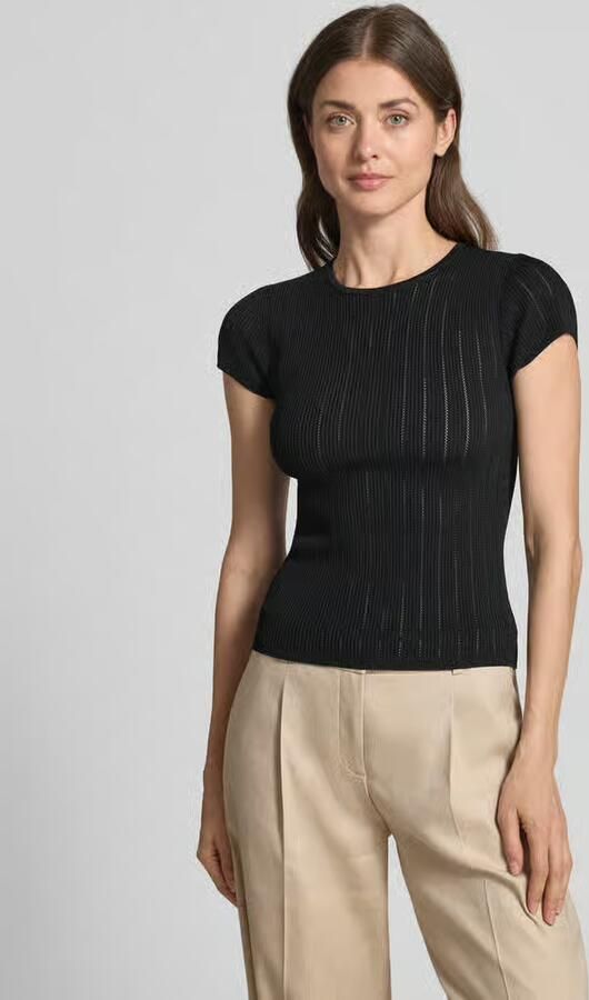 Guess T-shirt in pointellelook met ronde hals - Foto 4
