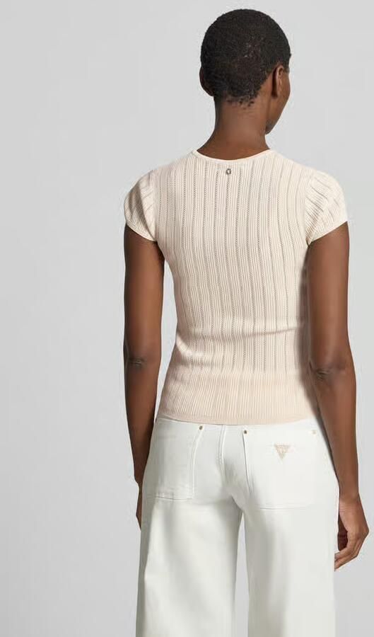 Guess T-shirt in pointellelook met ronde hals - Foto 2
