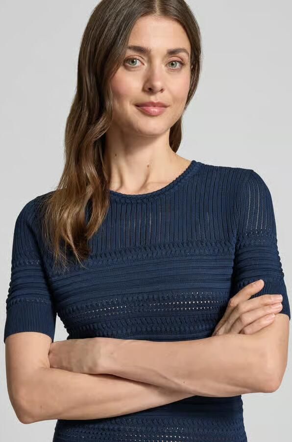 Guess T-shirt in tricotlook met ronde hals