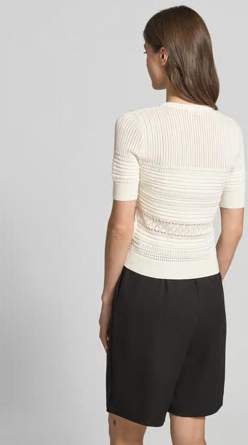 Guess T-shirt in tricotlook met ronde hals - Foto 4