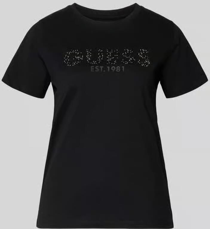 Guess T-shirt met labelprint en strassteentjes - Foto 2