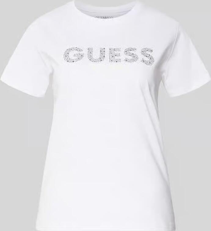 Guess T-shirt met labelprint en strassteentjes - Foto 2
