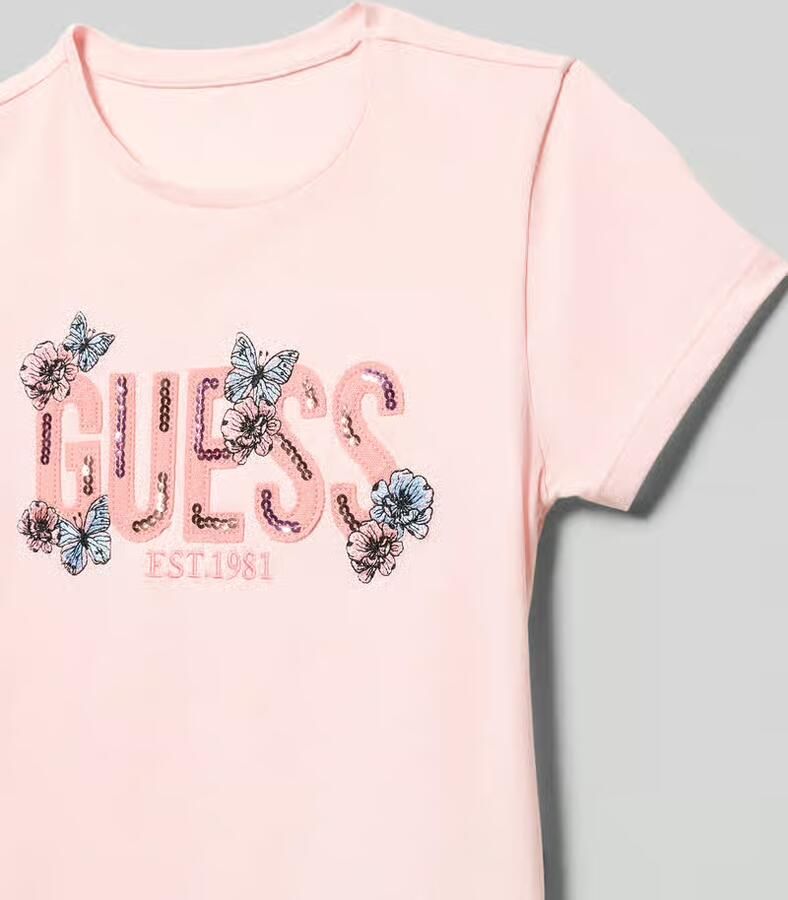 Guess T-shirt met labelstitching en pailletten - Foto 2