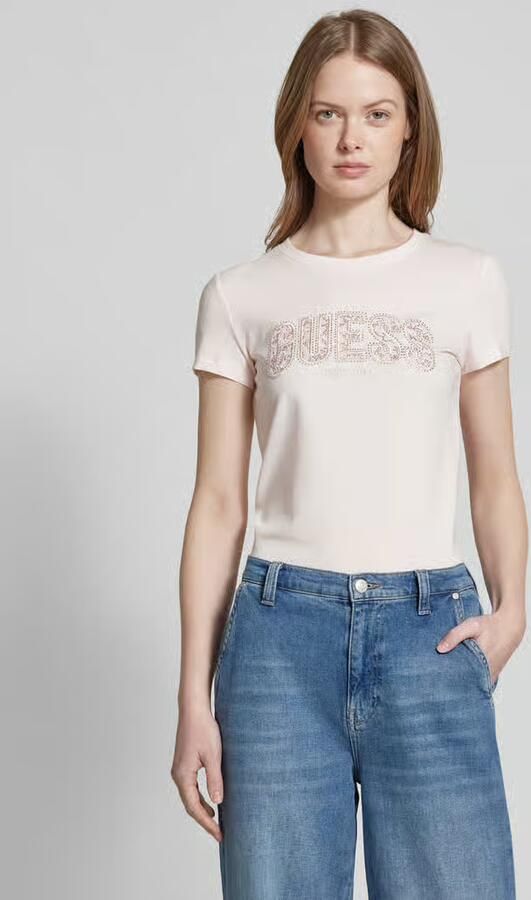 Guess T-shirt Korte Mouw T-shirt col rond en dentelle femme - Foto 2