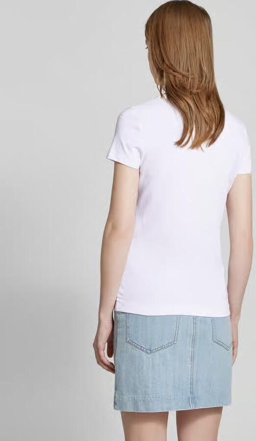 Guess T-shirt Korte Mouw T-shirt col rond en dentelle femme