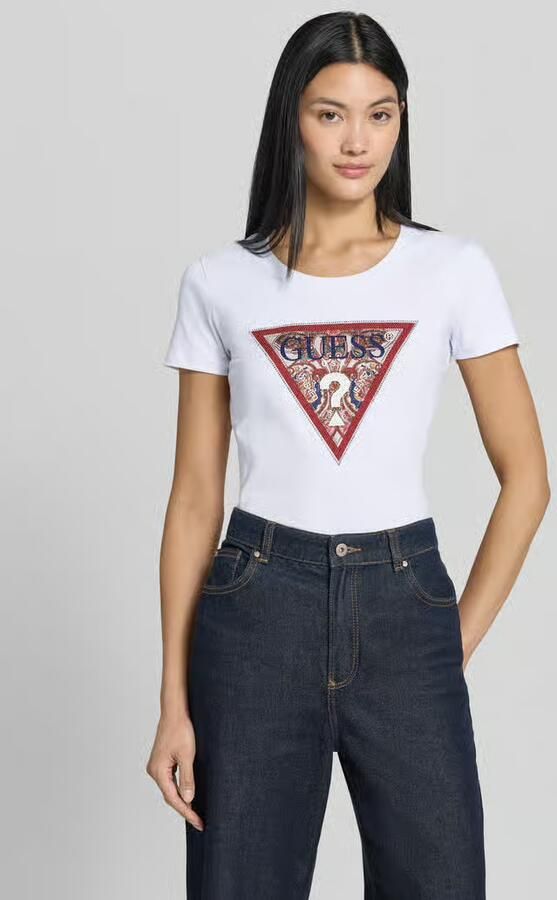 Guess T-shirt met logo en ronde hals - Foto 2