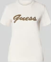 Guess T-shirt met logo van parels