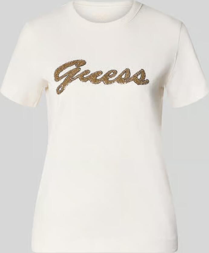 Guess T-shirt met logo van parels
