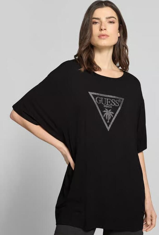Guess T-shirt met labelprint model 'COULISSE' - Foto 5