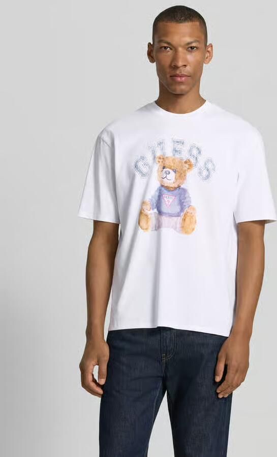 Guess T-shirt met motiefprint en ronde hals - Foto 4