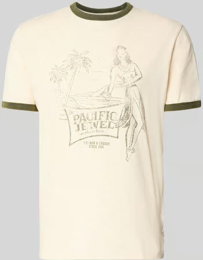 Guess T-shirt met motiefprint model 'NO PLAN TO LEAVE'