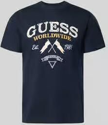 Guess T-shirt met ronde hals en labelstitching