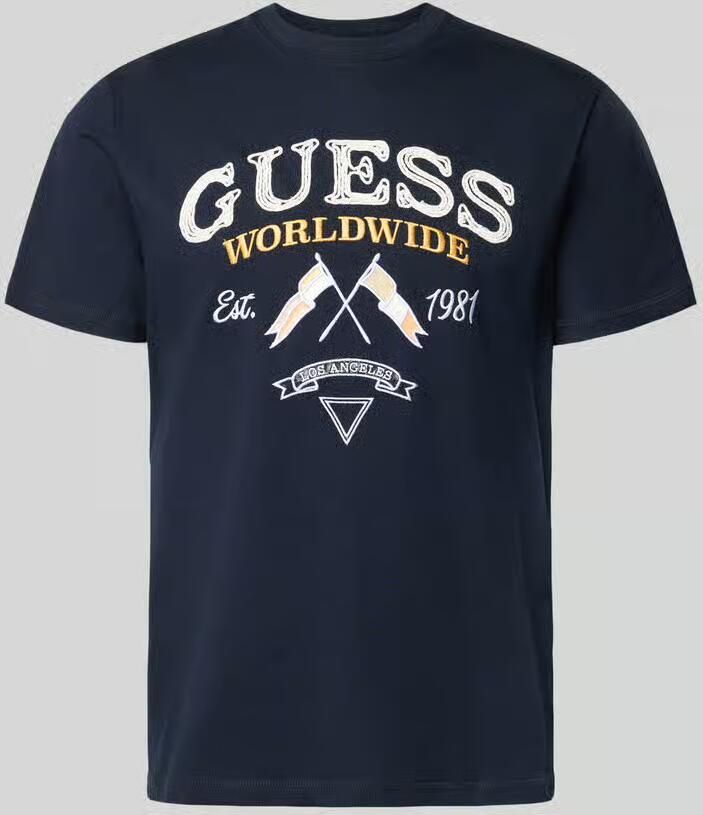 Guess T-shirt met ronde hals en labelstitching - Foto 2