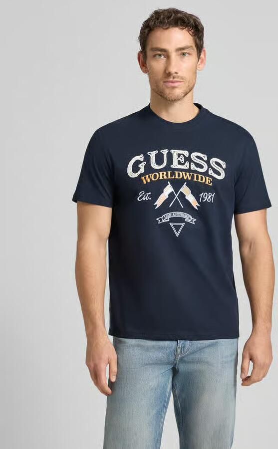 Guess T-shirt met ronde hals en labelstitching - Foto 2