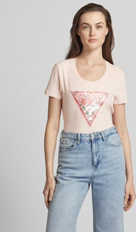 Guess Satin Triangle Dames T-shirt Pink Dames - Foto 2