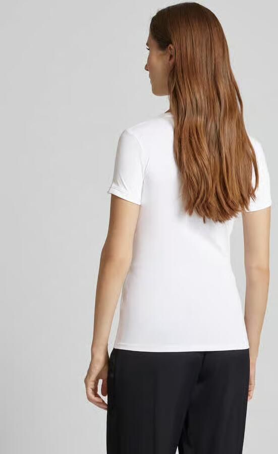 Guess Effen katoenen T-shirt Aansluitende V-hals White Heren - Foto 2