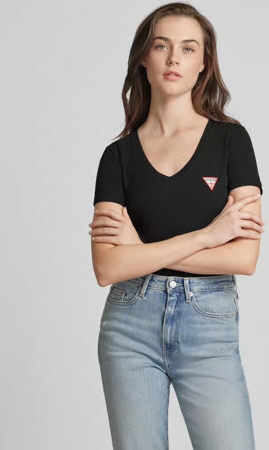 Guess Zwarte Katoenen T-shirt met korte mouwen Black Dames - Foto 3
