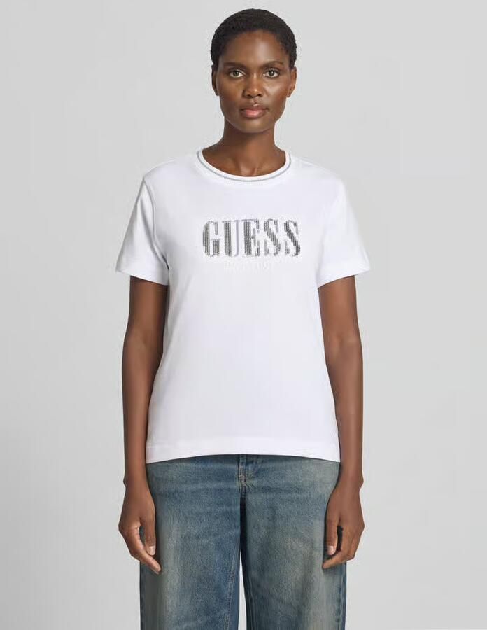 Guess T-shirt van puur katoen met logodetail - Foto 2