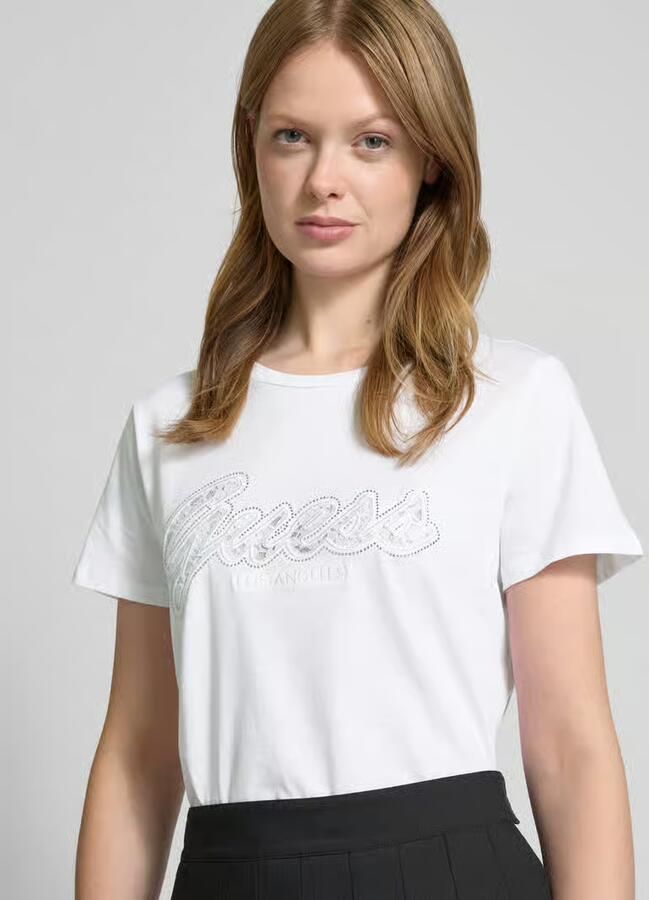 Guess T-shirt Korte Mouw T-shirt femme Script Lace Logo Easy - Foto 2