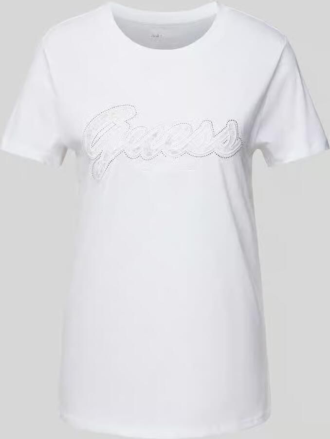 Guess T-shirt Korte Mouw T-shirt femme Script Lace Logo Easy