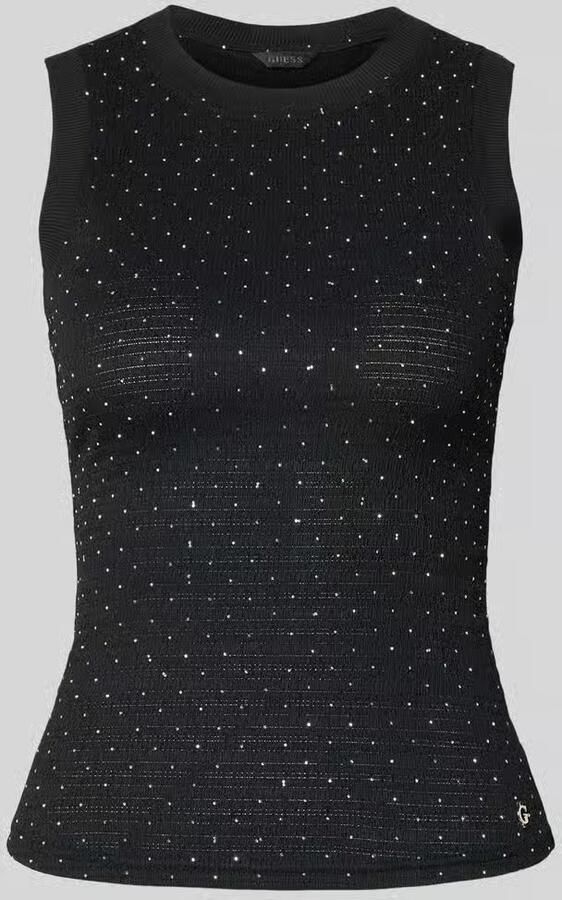 Guess Top met siersteentjes en ronde hals