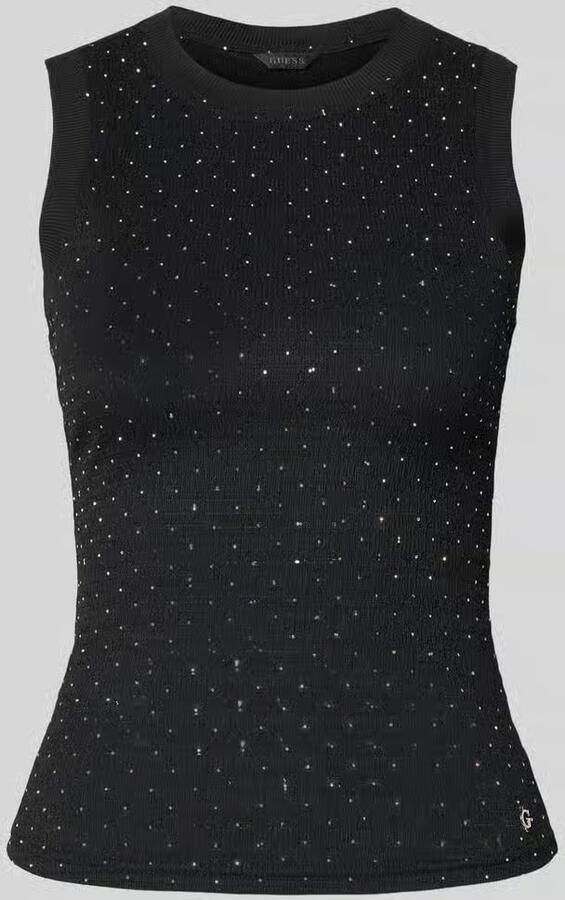 Guess Top met siersteentjes en ronde hals - Foto 2