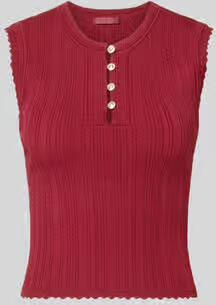 Guess Tricottop in ajourtricot met korte knoopsluiting