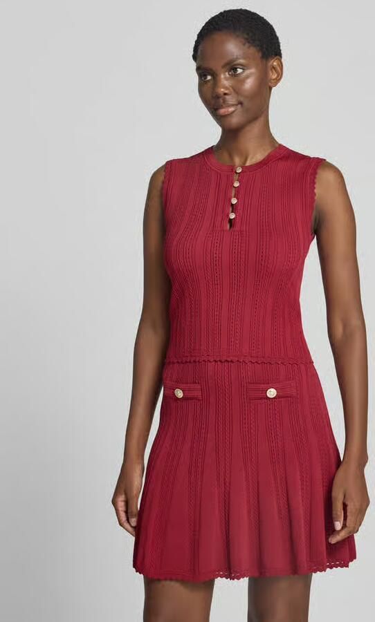 Guess Tricottop in ajourtricot met korte knoopsluiting - Foto 2