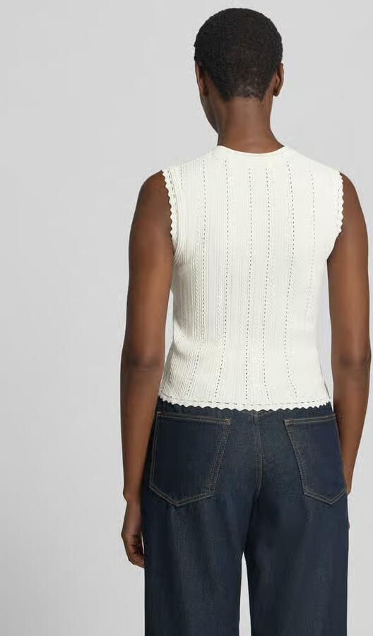 Guess Tricottop in ajourtricot met korte knoopsluiting
