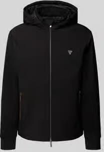 Guess Zwarte winddichte capuchonjas Black Heren