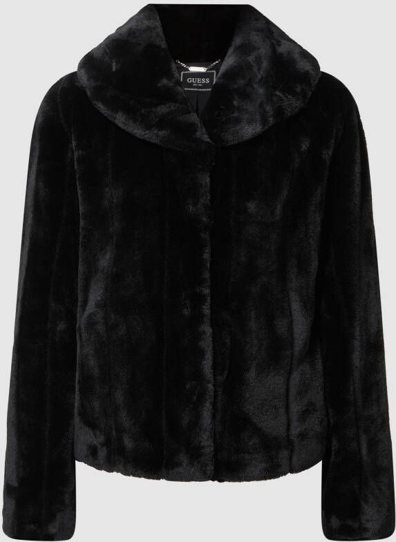Guess Jack van imitatiebont en schapenvacht Black Dames