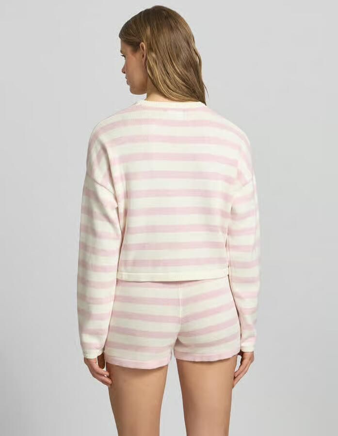 GUESS Jeans boxy fit gebreide pullover met streepmotief en labelstitching
