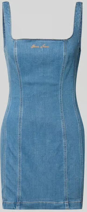 GUESS Jeans Denimjurk met logostitching en vierkante hals - Foto 2