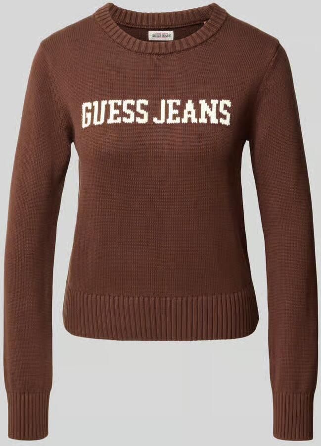 GUESS Jeans Gebreide pullover met logo en ronde hals