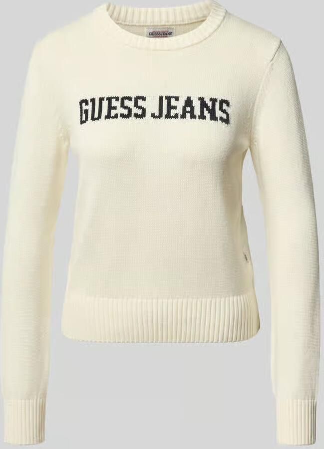 GUESS Jeans Gebreide pullover met logo en ronde hals