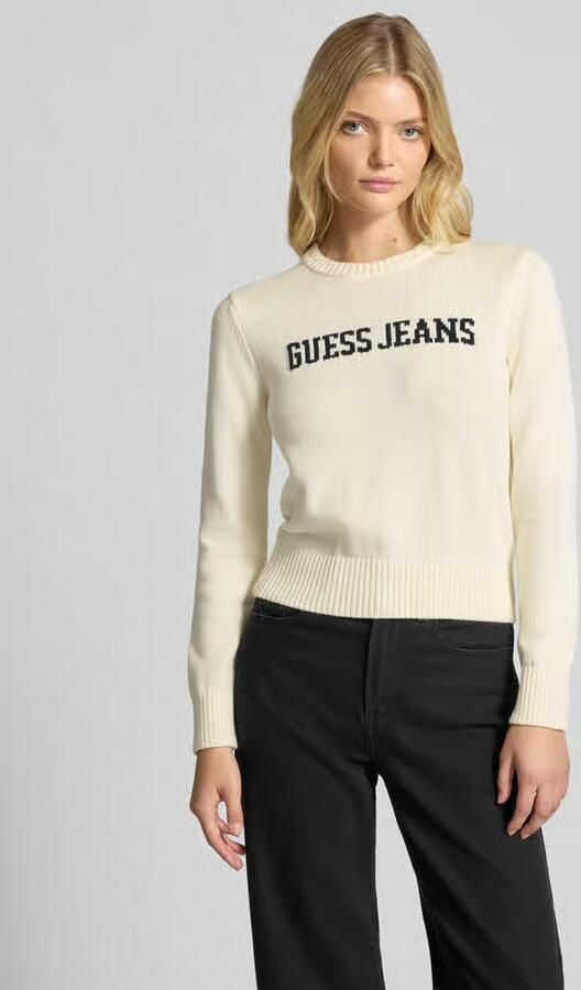 GUESS Jeans Gebreide pullover met logo en ronde hals - Foto 3