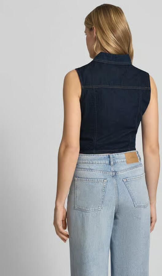 GUESS Jeans Kort jeansblouse met labelpatch