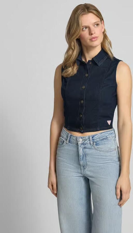 GUESS Jeans Kort jeansblouse met labelpatch - Foto 4