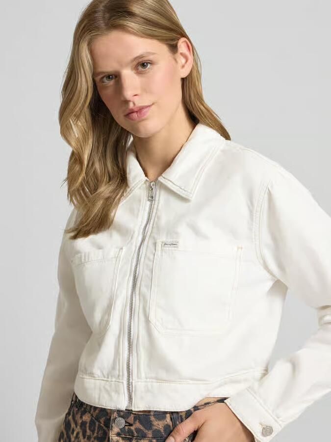 GUESS Jeans Kort jeansjack met borstzakken en labelpatch
