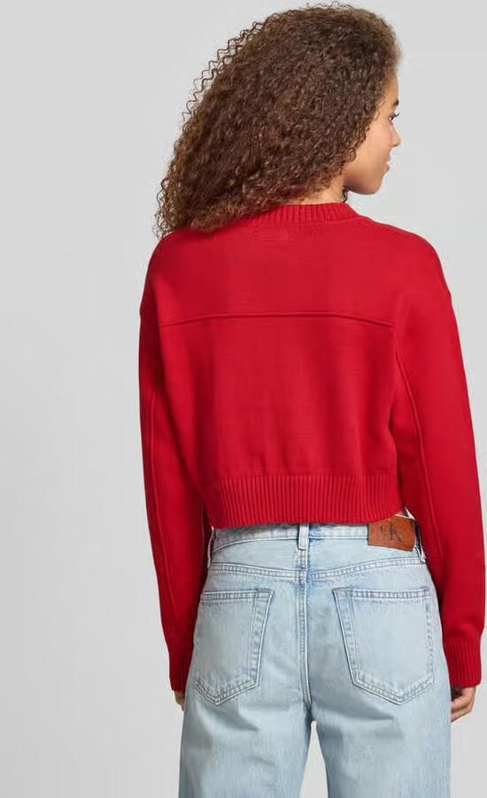 Guess Jeans Korte gebreide pullover met ronde hals