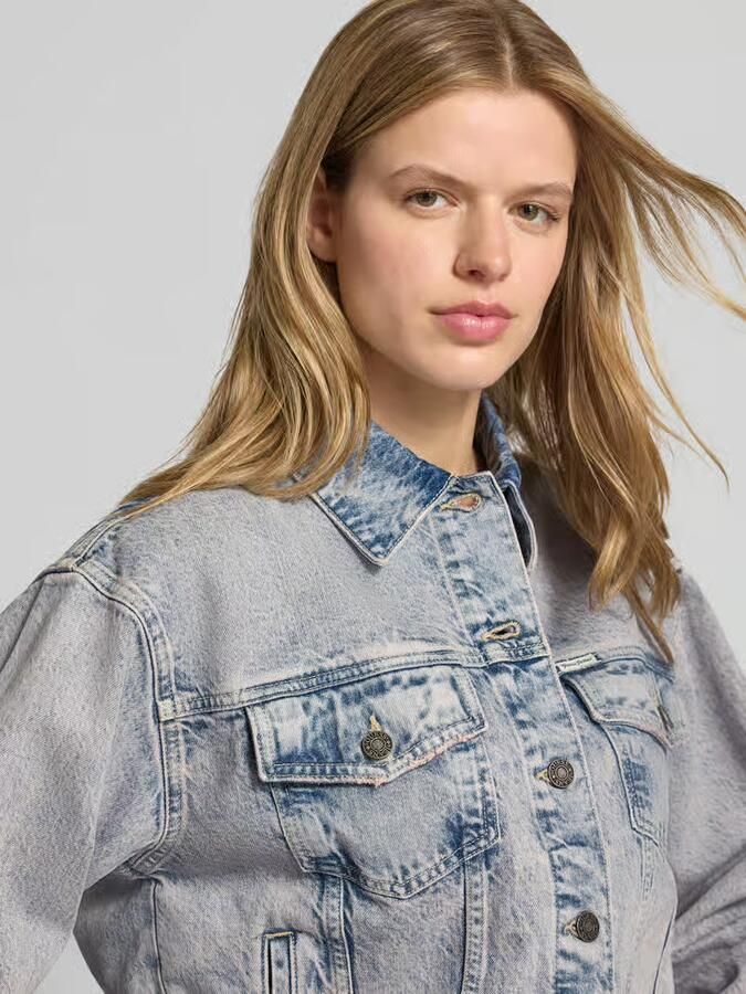 GUESS Jeans Oversized jeansjack met borstzakken en labelpatch
