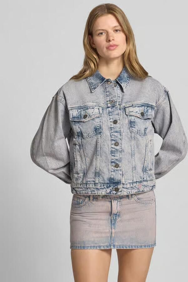 GUESS Jeans Oversized jeansjack met borstzakken en labelpatch - Foto 2