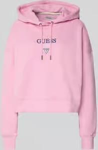 GUESS Jeans Relaxed fit hoodie met logostitching model 'Baker'