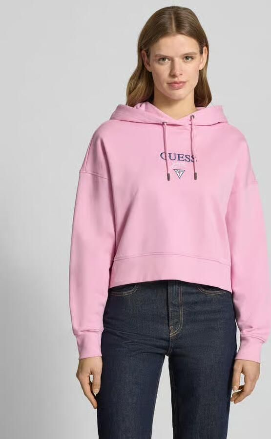 GUESS Jeans Relaxed fit hoodie met logostitching model 'Baker' - Foto 3